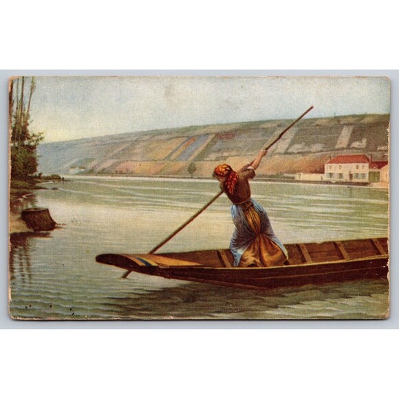 Other - Postcard The Ferryman's Daughter c1910 Antique Vintage